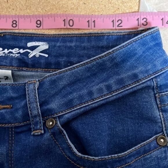 Seven7 Womens Zipper Ankle Denim Jeans Size 7 Blue Cotton-Blend Stretchy - Picture 3 of 10